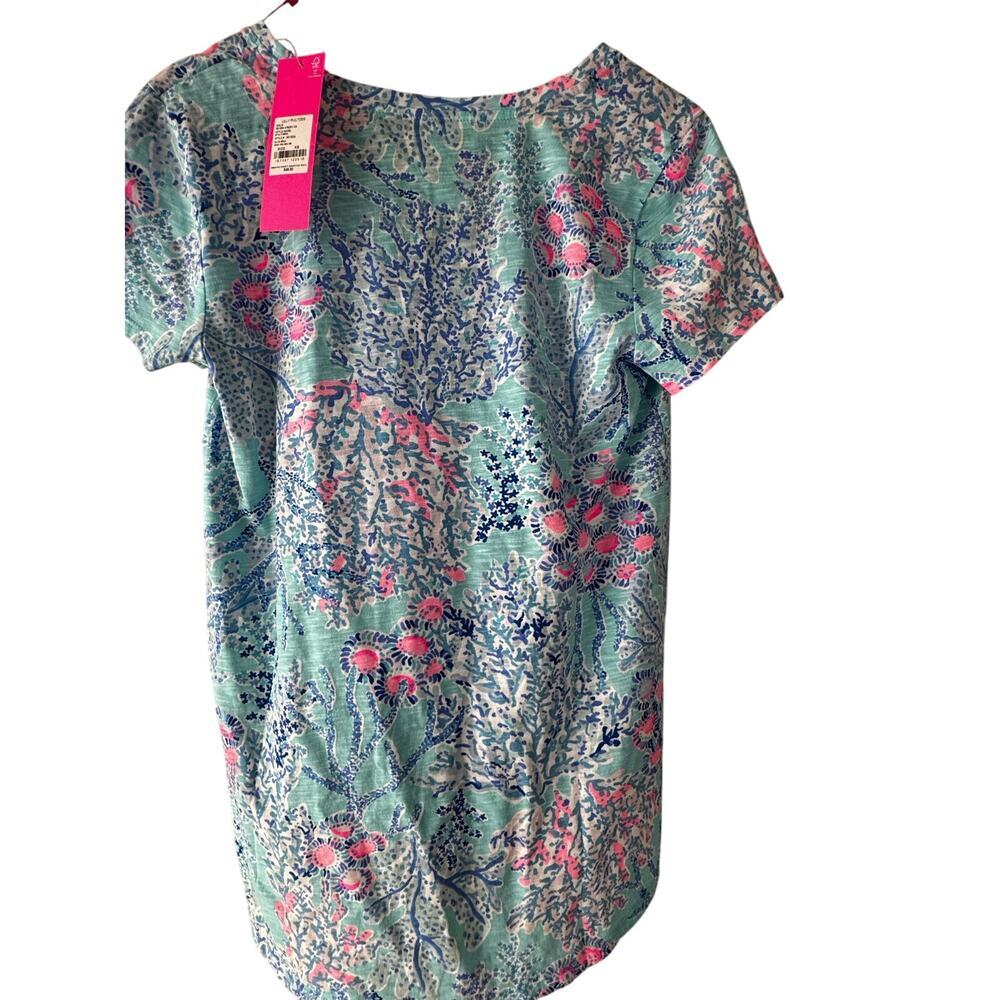 Lilly Pulitzer Etta V-Neck‎ T-Shirt Top XS Blue Ibiza Now You Sea Me NWT $48 - Picture 2 of 7